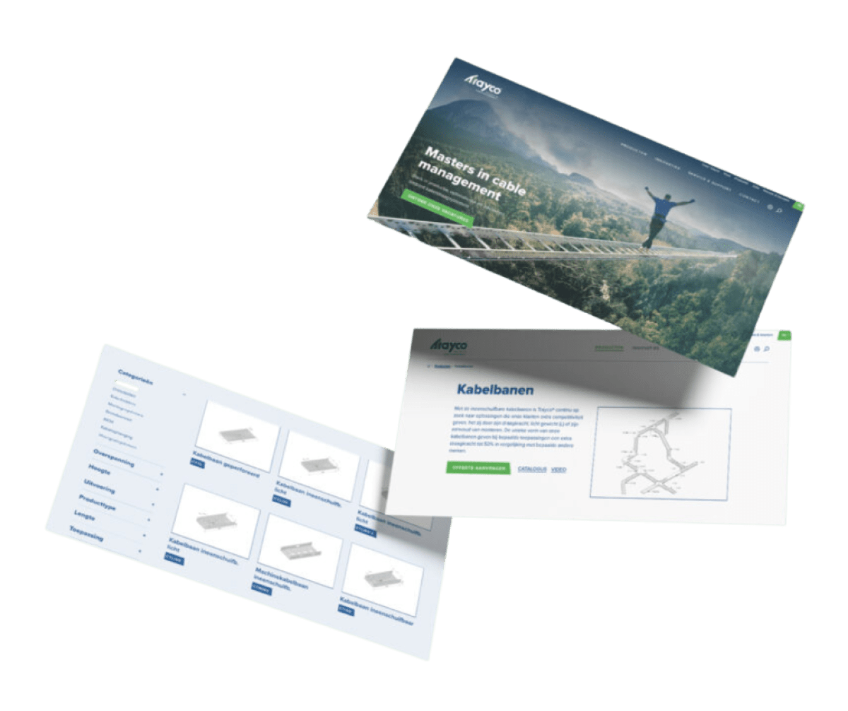 Cataloguswebsite met Navision ERP integratie voor Trayco